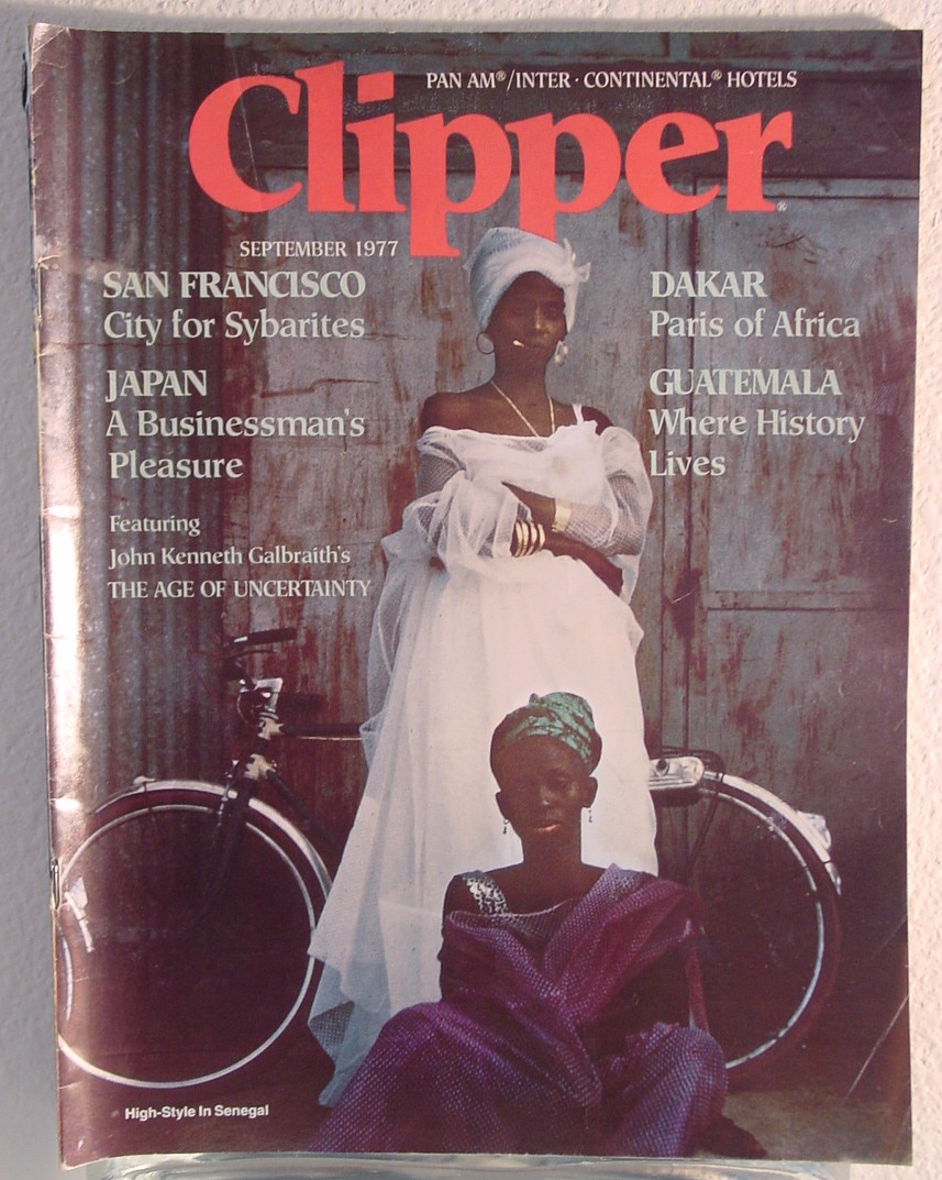 1977 September Clipper in-flight Magazine with a cover story on Dakar, Senegal.